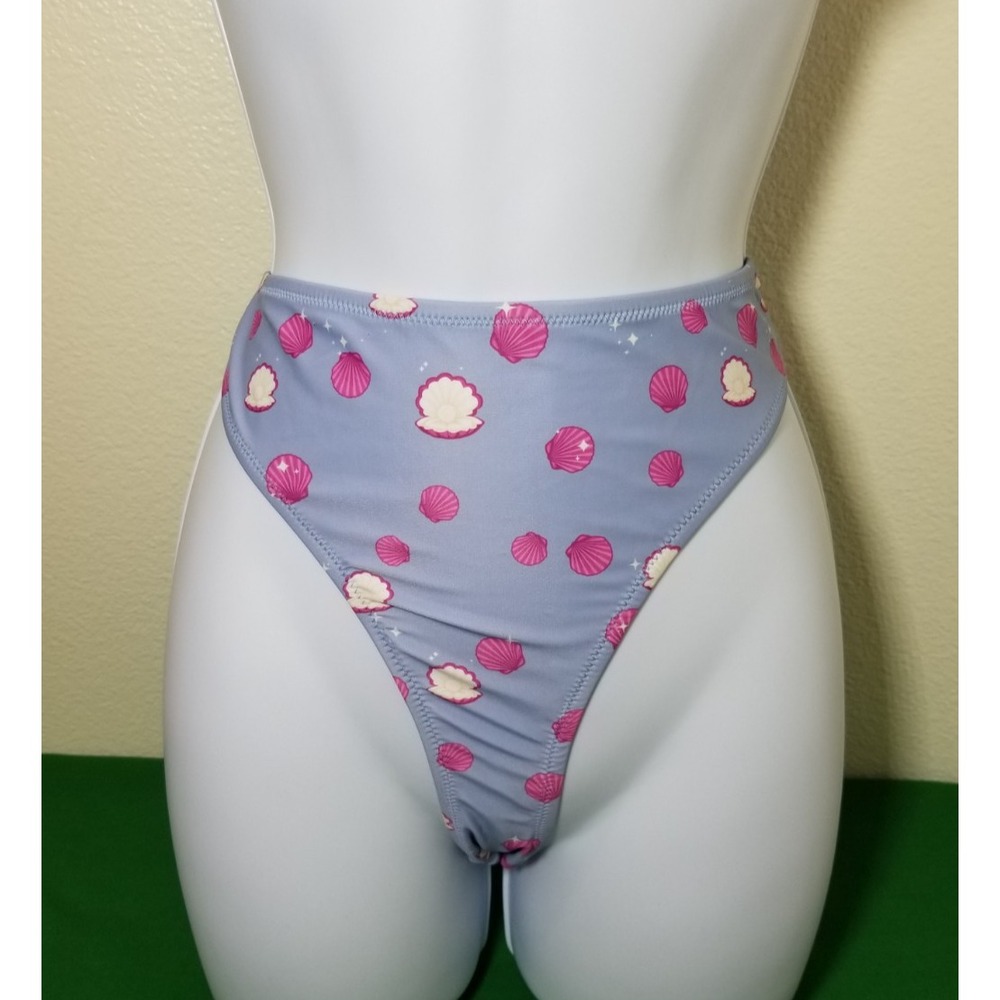 Pieces Blue Bikini Bottom Swimwear Size XXL Cheeky Beach Pool Seashells NWOT